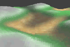 Textured voxel-landscape
